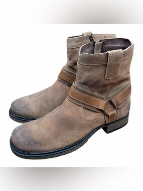 Roan Colton II Buckle Boot Men's size 9.5 Suede Harness Boots - Brown